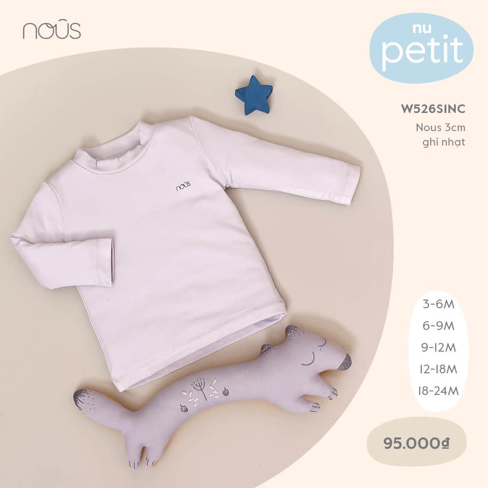 Áo Giữ Nhiệt Nous 3-6m, 6-9m, 9-12m, 12-18m, 18-24m Chính Hãng | Minizon Kids