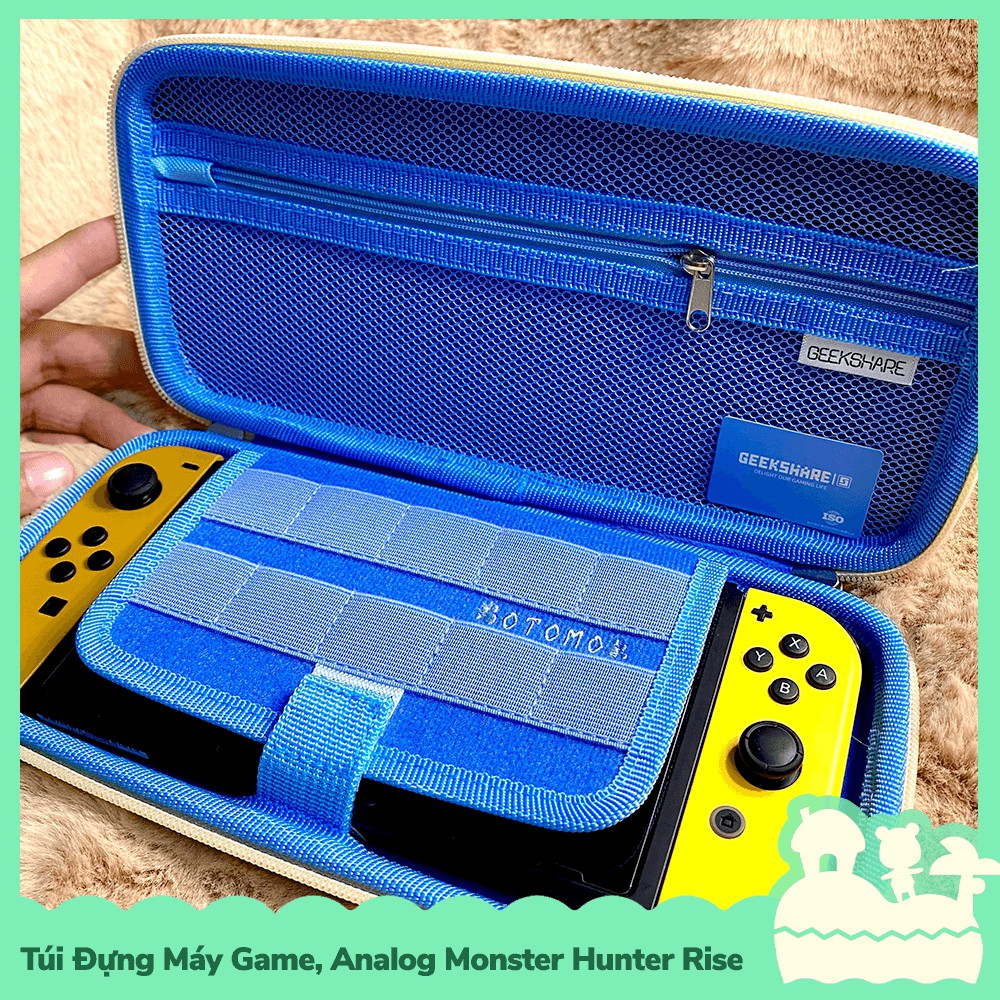 [Sẵn VN] Set Phụ Kiện Túi Đựng Máy, Bọc Nút Analog Joycon Cho Máy Game Nintendo Switch Monster Hunter Rise GS