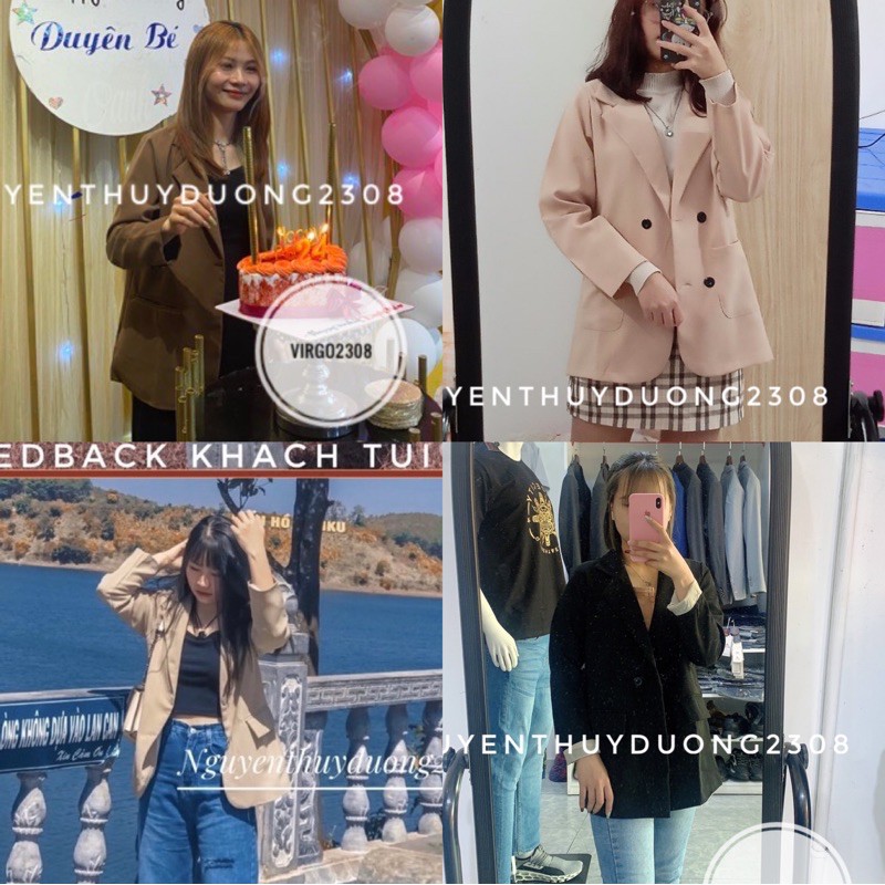 [Hàng sẵn]Áo blazer 2 lớp phong cách Hàn quốc-Áo vest nâu sang chảnh