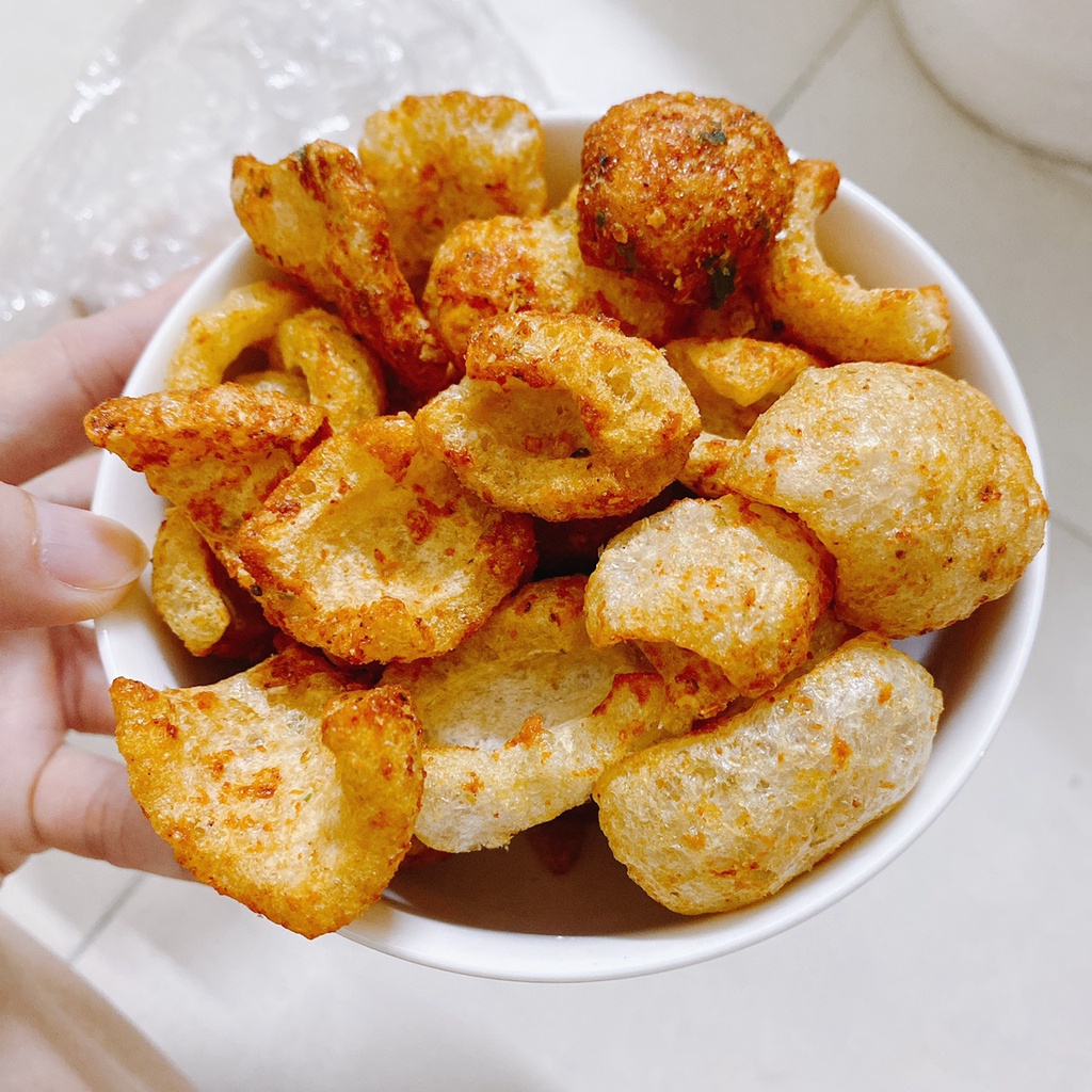 Da heo sấy giòn trộn sate 100gram