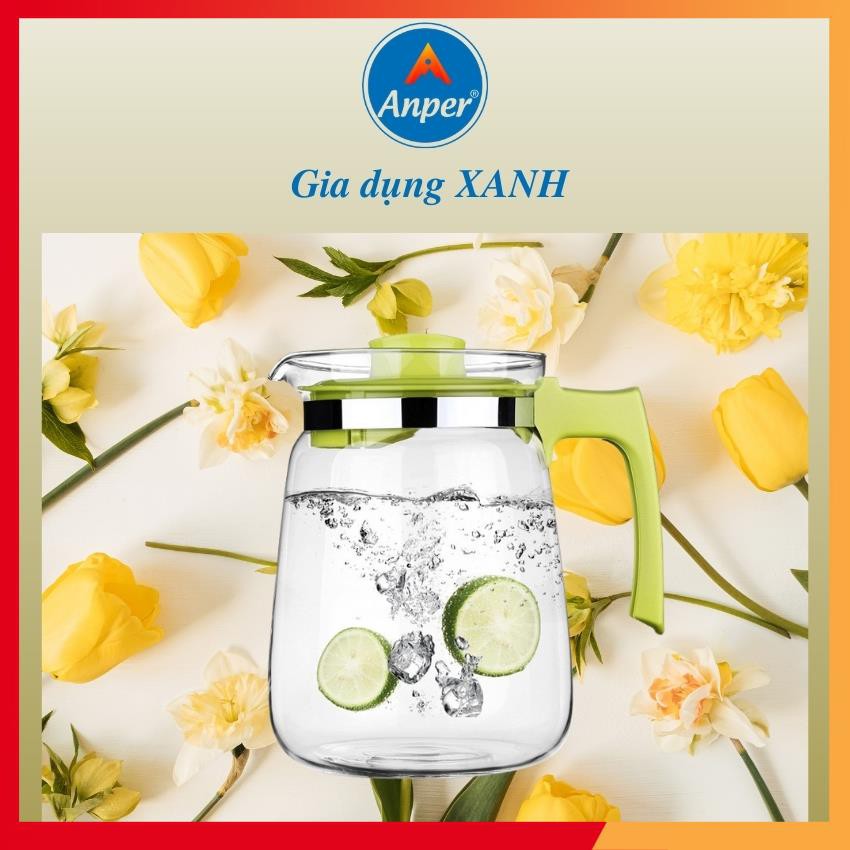 Bình Nước Thủy Tinh Green Apple 1,3 Lít  Cao Cấp Sang Trọng !