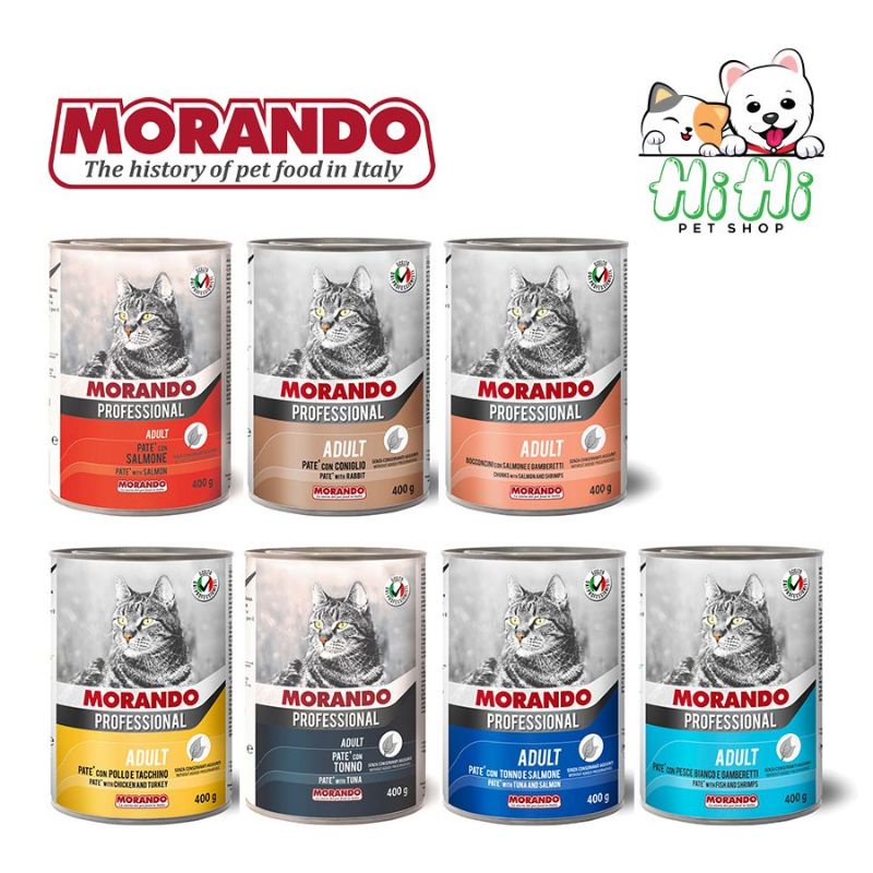 Pate Morando cho mèo trưởng thành - Hộp 400g - Nhiều hương vị, kích thích ngon miệng