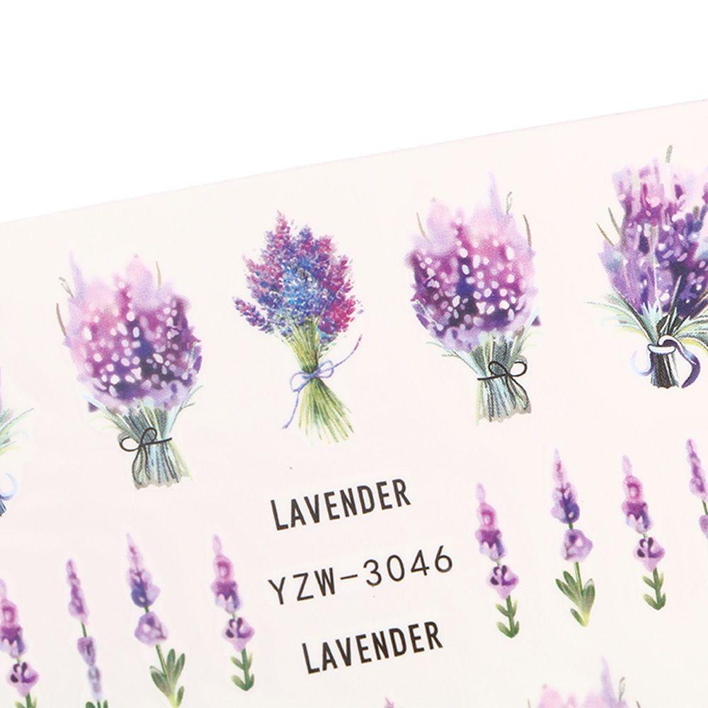 1 Tờ Miếng Dán Trang Trí Móng Tay Hình Hoa Oải Hương 3D Siêu Mỏng