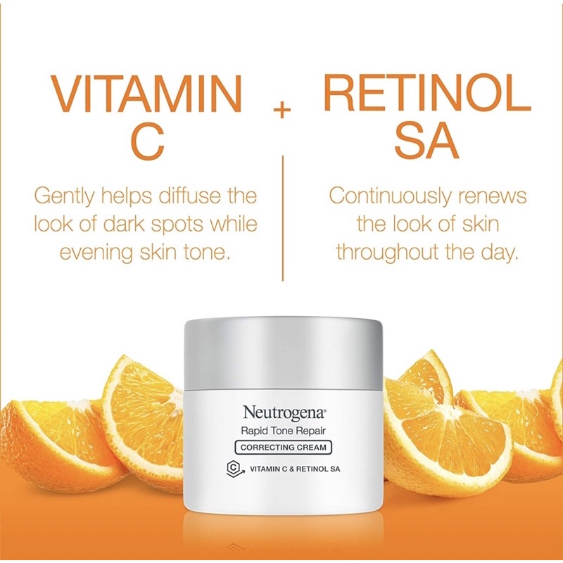 Kem dưỡng ban đêm chống lão hóa, sáng da Neutrogena Rapid Tone Repair RETINOL + VITAMIN C Correcting Cream