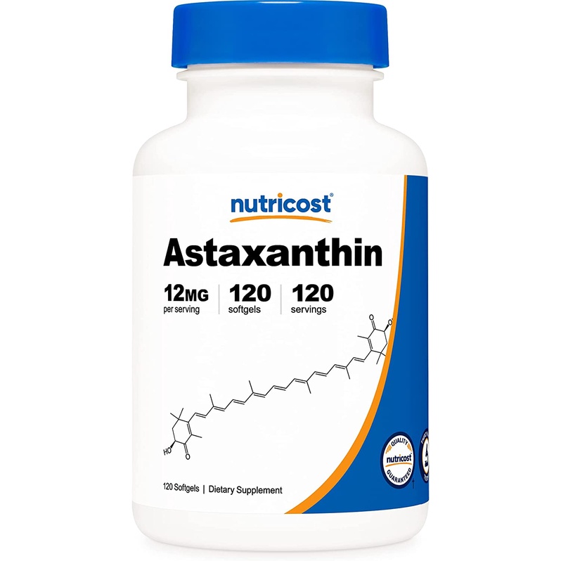 Nutricost Astaxanthin 12mg Viên Uống Chống Lão Hoá, Trẻ Hoá Cơ Thể