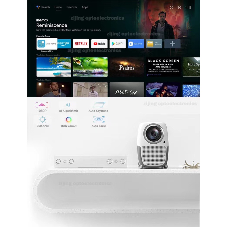 Máy Chiếu Zijing X3A  - Fullhd 1080 chuẩn - Độ Sáng Cao - Autofocus - Tìm Kiếm Giọng Nói