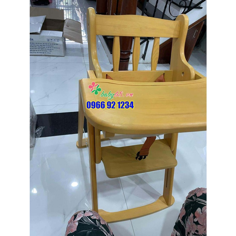 Ghế ăn bột gỗ cao su điều chỉnh 4 nấc