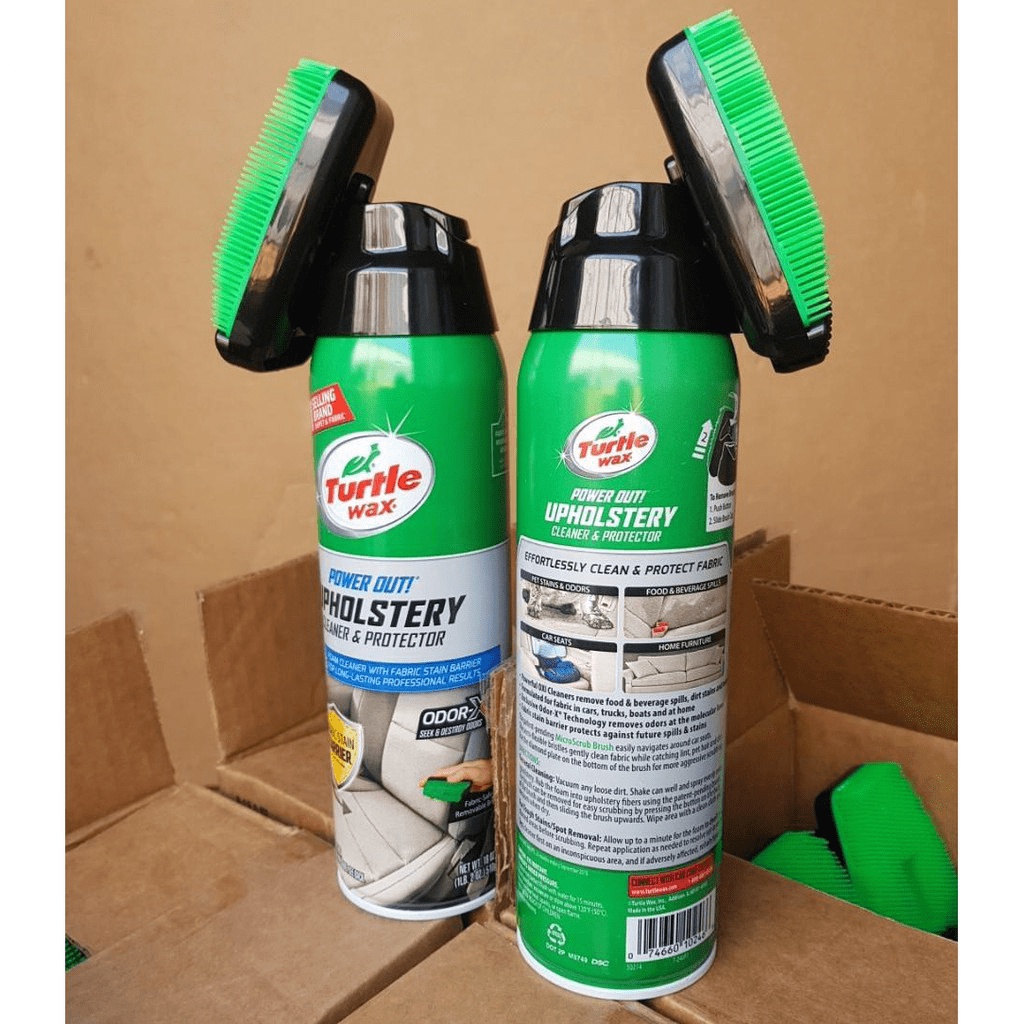 Chai Xịt Tẩy Nệm Da Nỉ Taplo Turtle wax POWER OUT 510ml Tặng Khăn