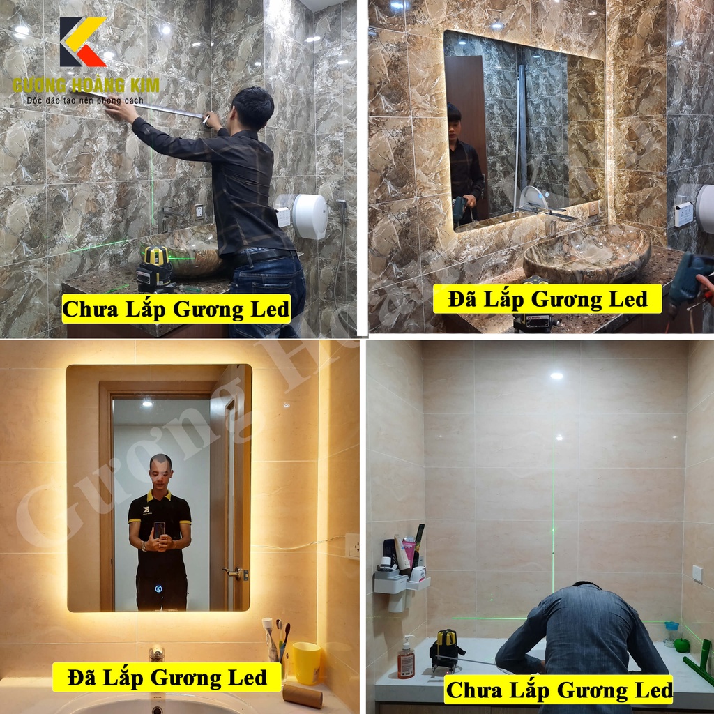 Gương chữ nhật , gương phòng tắm led cảm ứng cao cấp [ GIÁ TẠI XƯỞNG ] kích thước tiêu chuẩn tự chọn MIRRORTOCTOC