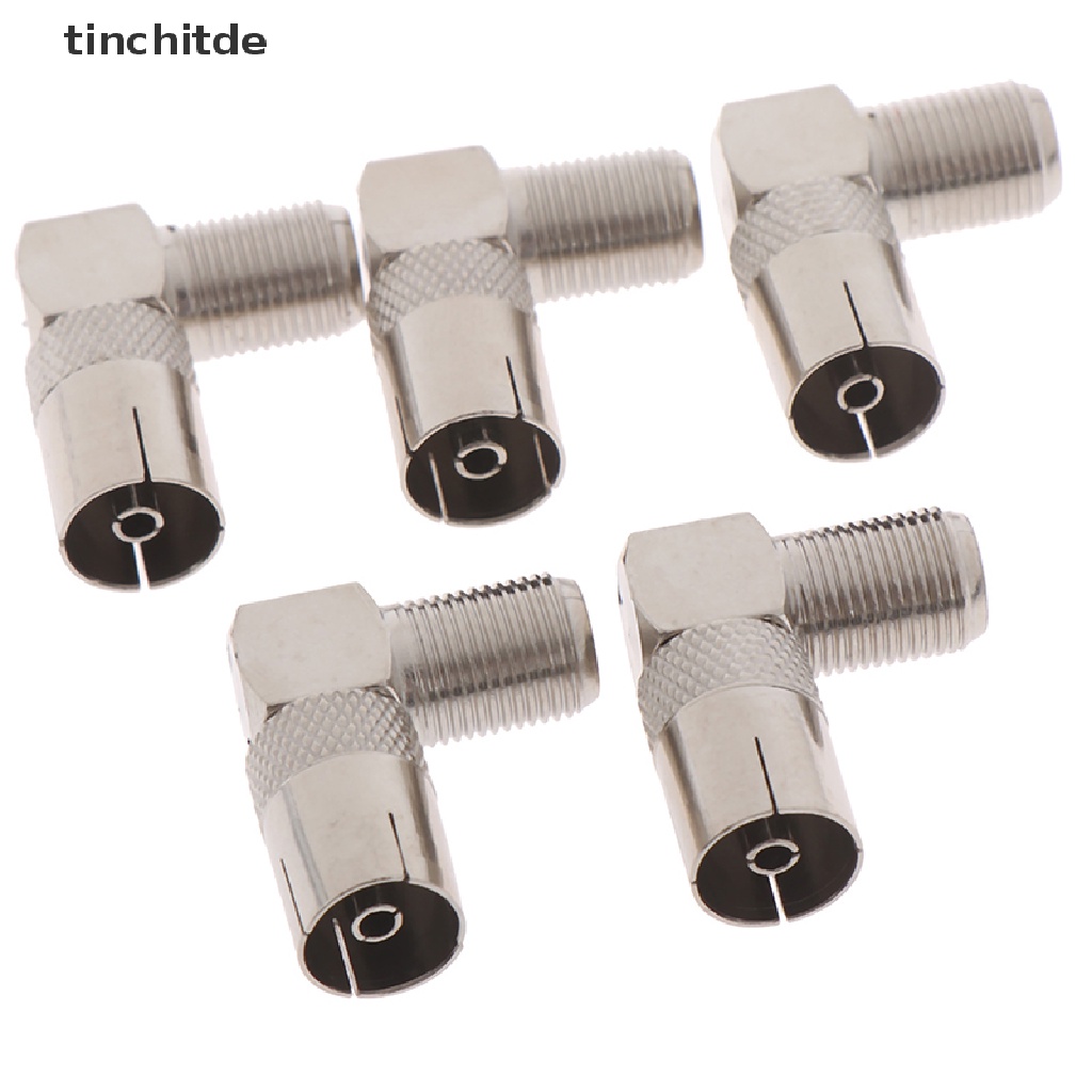 Bộ 5 Đầu Nối RF Góc 90 Độ Nối F Female Sang Female Cho TV