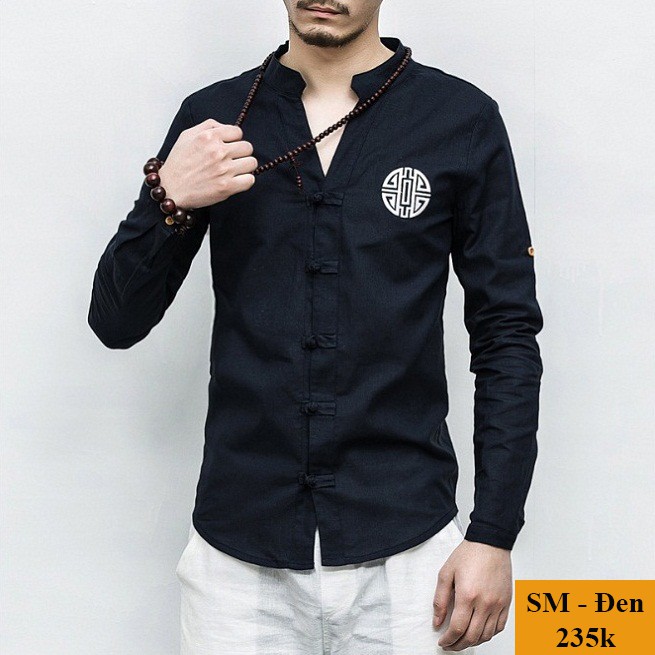 áo đũi cổ tàu dài tay - 5 cúc | BigBuy360 - bigbuy360.vn
