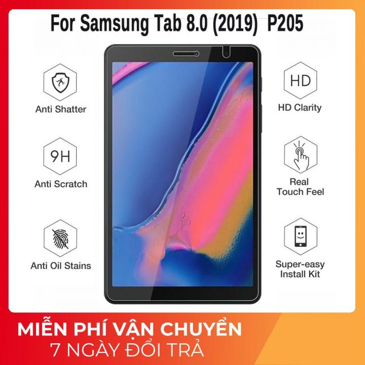 Cường lực samsung Tab A8 plus 2019 ( P200 / P205 ) chống trầy xước trong suốt