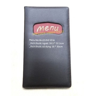 Menu bìa da dài nhỡ 18*32cm