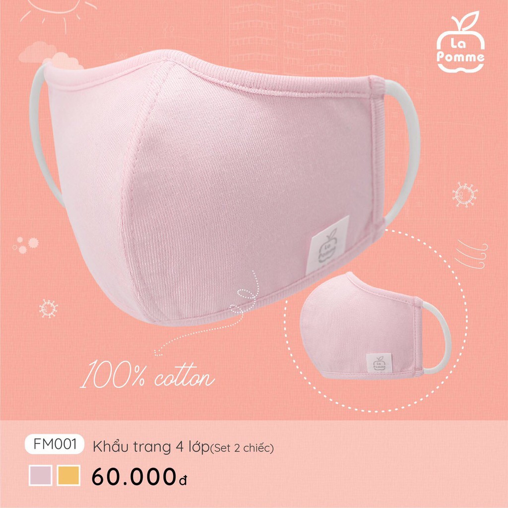 Sét 2 khẩu trang 4 lớp La pomme | BigBuy360 - bigbuy360.vn