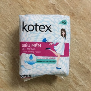 Combo 6 gói bvs Kotex siêu mềm siêu mỏng cánh 23cm gói 8 miếng