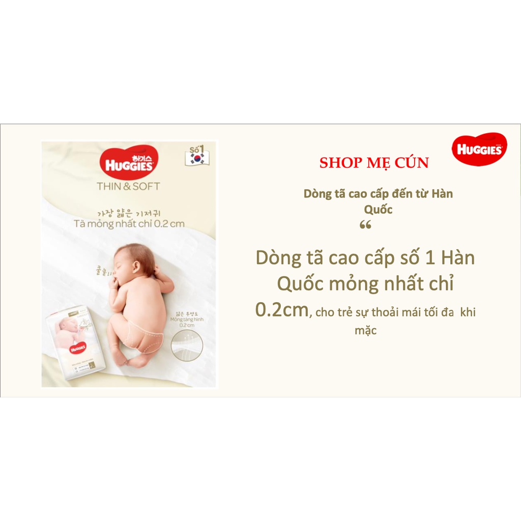 Tã quần/dán Cao cấp Huggies Thin &amp; Soft M54/L46/XL42 L44/XL36/XXL28 L72/XL62/XXL46