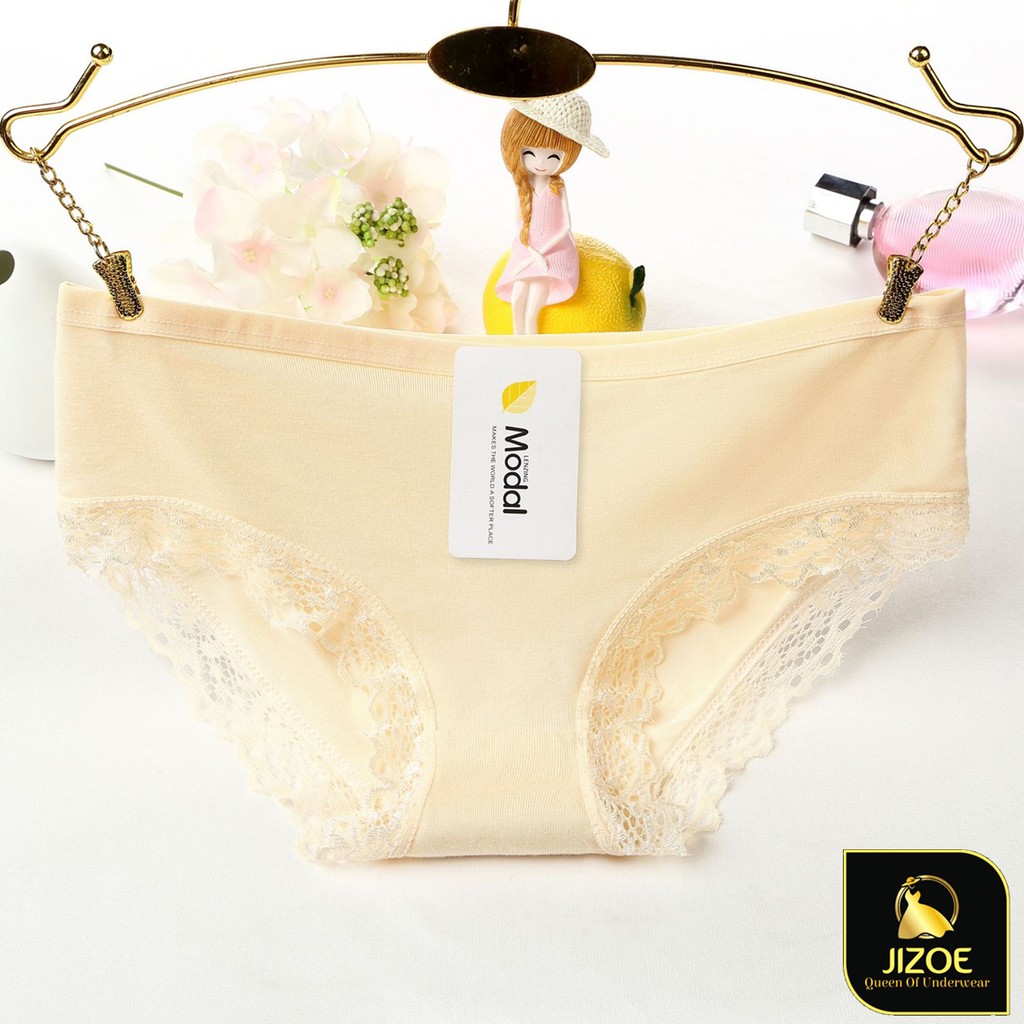 Quần lót nữ cotton phối viền ren dễ thương giá rẻ QLT06