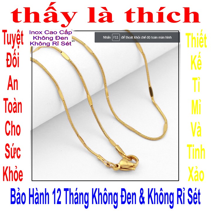 Dây chuyền vàng cho bé trai kiểu ô vuông chữ nhật - An toàn cho trẻ - Cam kết 1 đổi 1 nếu hoen, gỉ sét