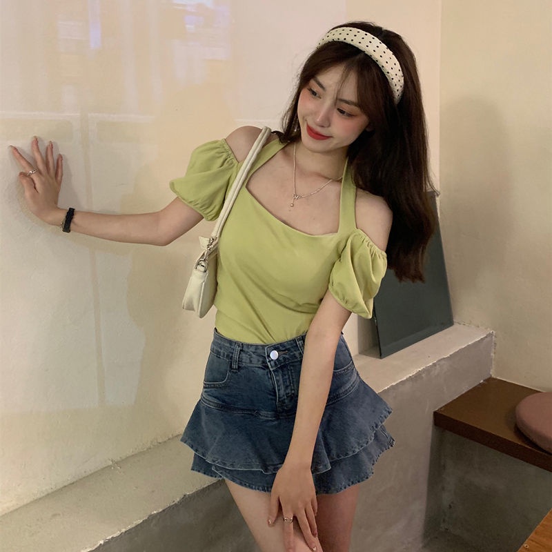 COZOK Áo Trễ Vai Tay Phồng Thiết Kế Quyến Rũ Cho Nữ