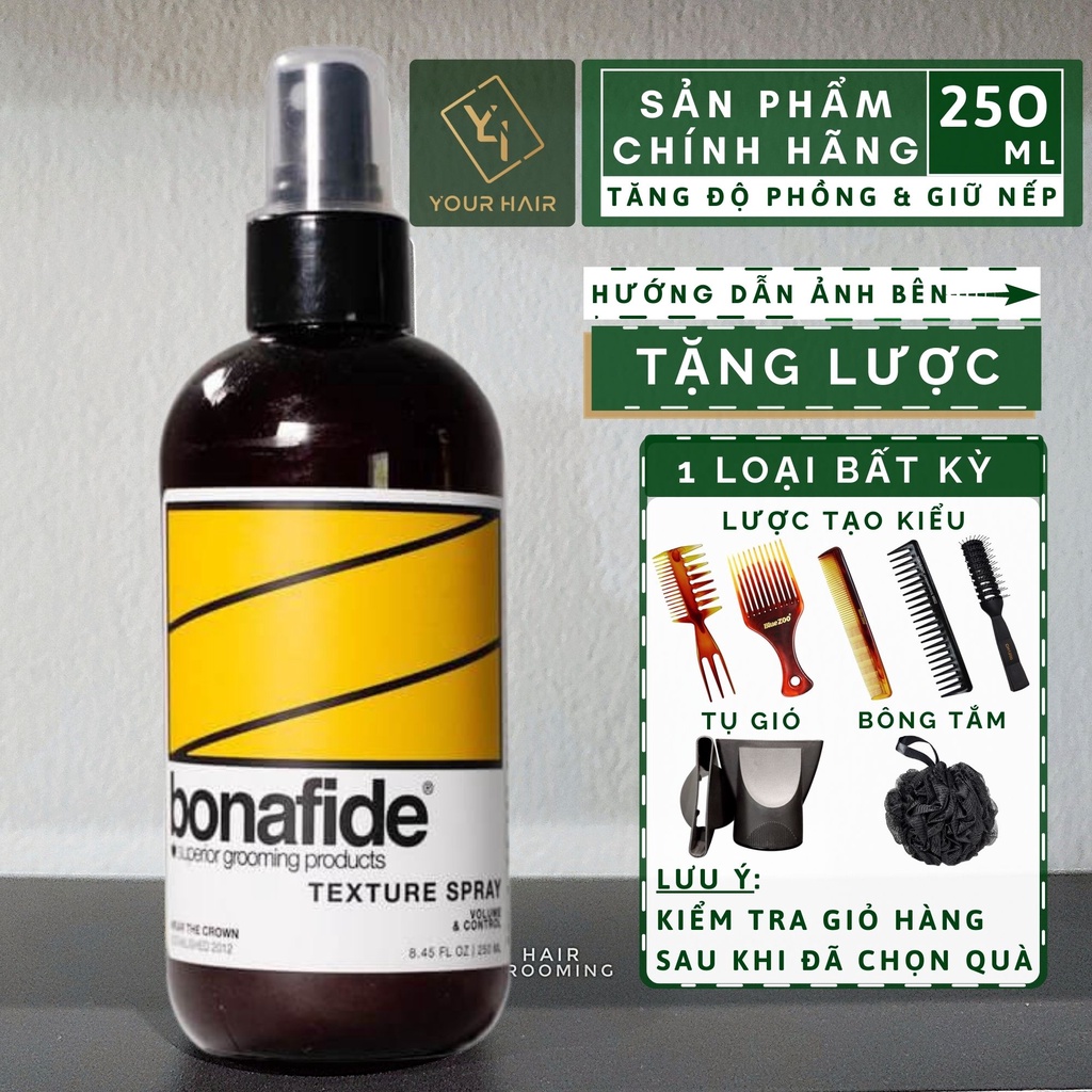 Xịt tăng độ phồng cho tóc Bona Fide Texture Spray - 250ml