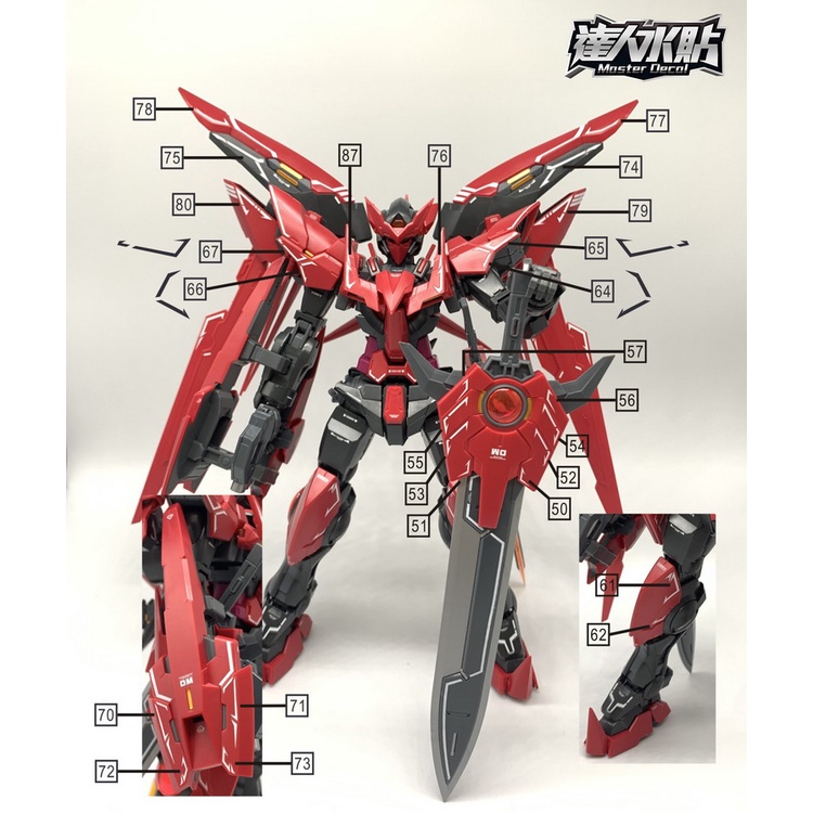 Decal nước dán mô hình MG Exia Amazing / Dark Master - Water sticker