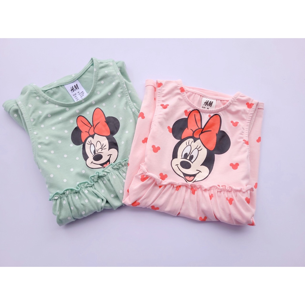 SET 2 VÁY SÁT NÁCH MICKEY XANH HỒNG