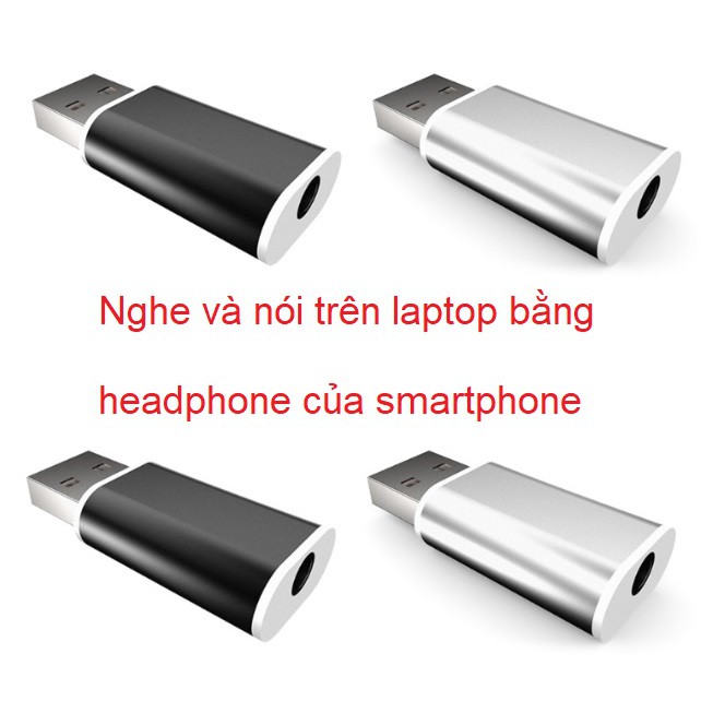 USB sound card âm thanh cho máy tính, laptop hỗ trợ headphone của smartphone