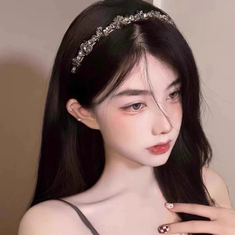 Băng Đô Cài Tóc Đính Đá Phong Cách Retro Hàn Quốc