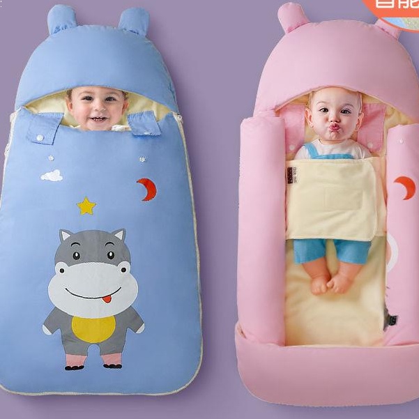 ▲☼◇Túi ngủ cho bé dày dặn chống đá mùa thu đông chăn bông tinh khiết chăn bông sơ sinh chống giật mình bốn mùa phổ thông