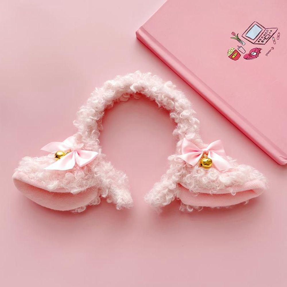 Băng Đô Cài Tóc Bằng Lông Cừu Có Chuông Phong Cách Retro Đơn Giản Dành Cho Nữ Hóa Trang