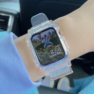 Image of 蘋果手錶錶帶 冰川手錶帶防摔一體錶帶透明 Apple Watch錶帶 6/5/4/3/SE iwatch錶帶
