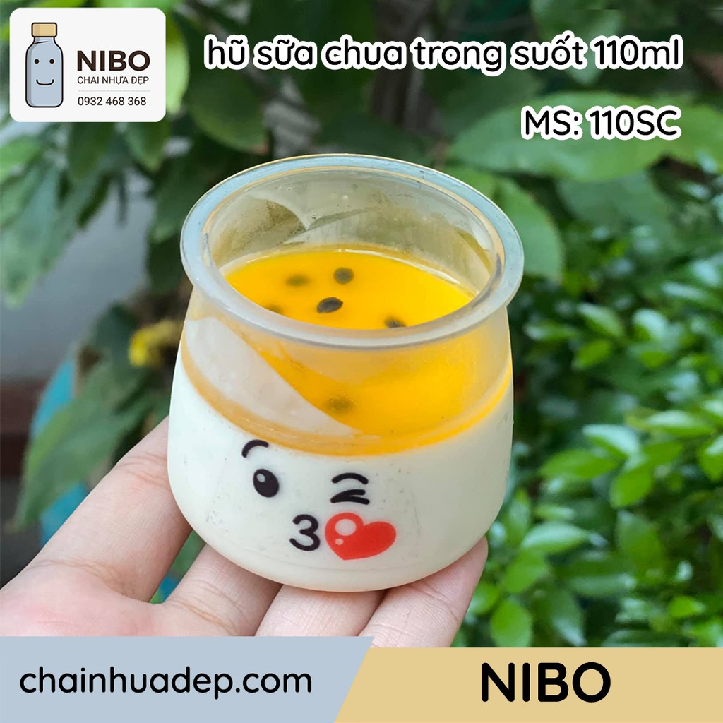 Hũ sữa chua nhựa PET 110ml trong suốt.