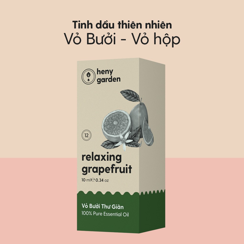 Tinh Dầu Bưởi (Chua Nhẹ) Organic Thiên Nhiên Nguyên Chất Đậm Đặc Xông Thơm Phòng, Làm Nến Thơm HENY GARDEN