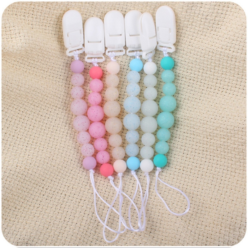 Kẹp Núm Vú Giả Bằng Silicone Đính Hạt Cho Bé Sơ Sinh