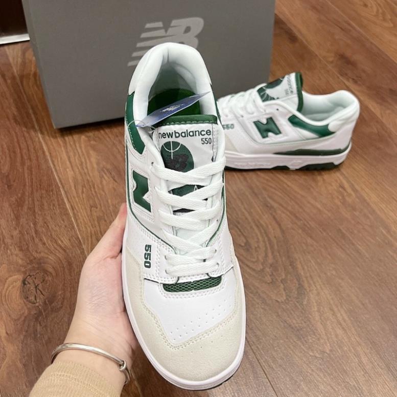 Giày Sneaker NB 550 White Green Trắng Xanh-Ảnh Thật