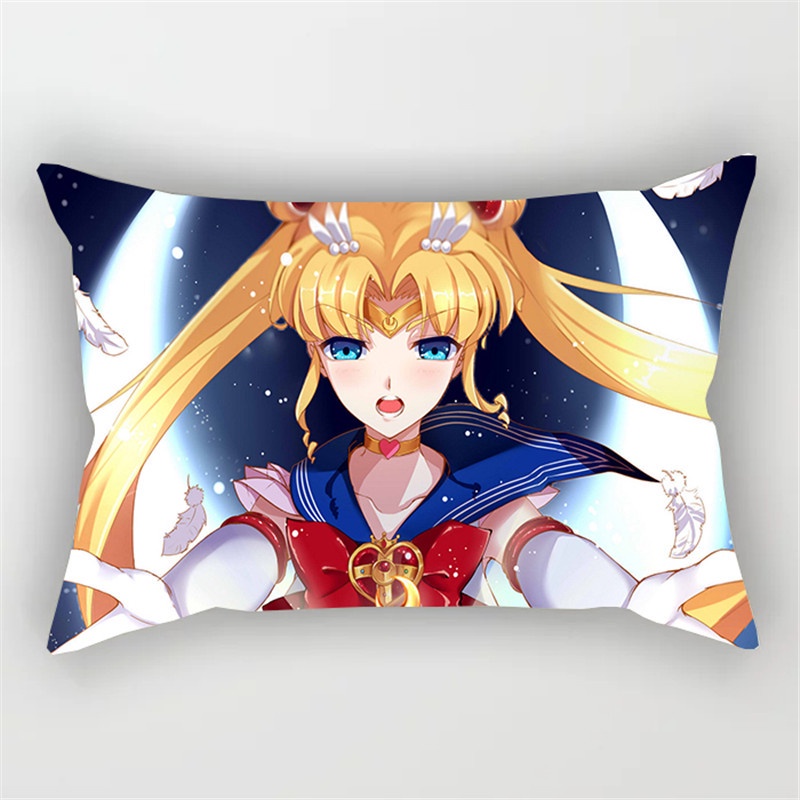 Sailor Moon Vỏ Gối Hình Chữ Nhật 30x50cm Họa Tiết Thủy Thủ Mặt Trăng Trang Trí Nội Thất Greet