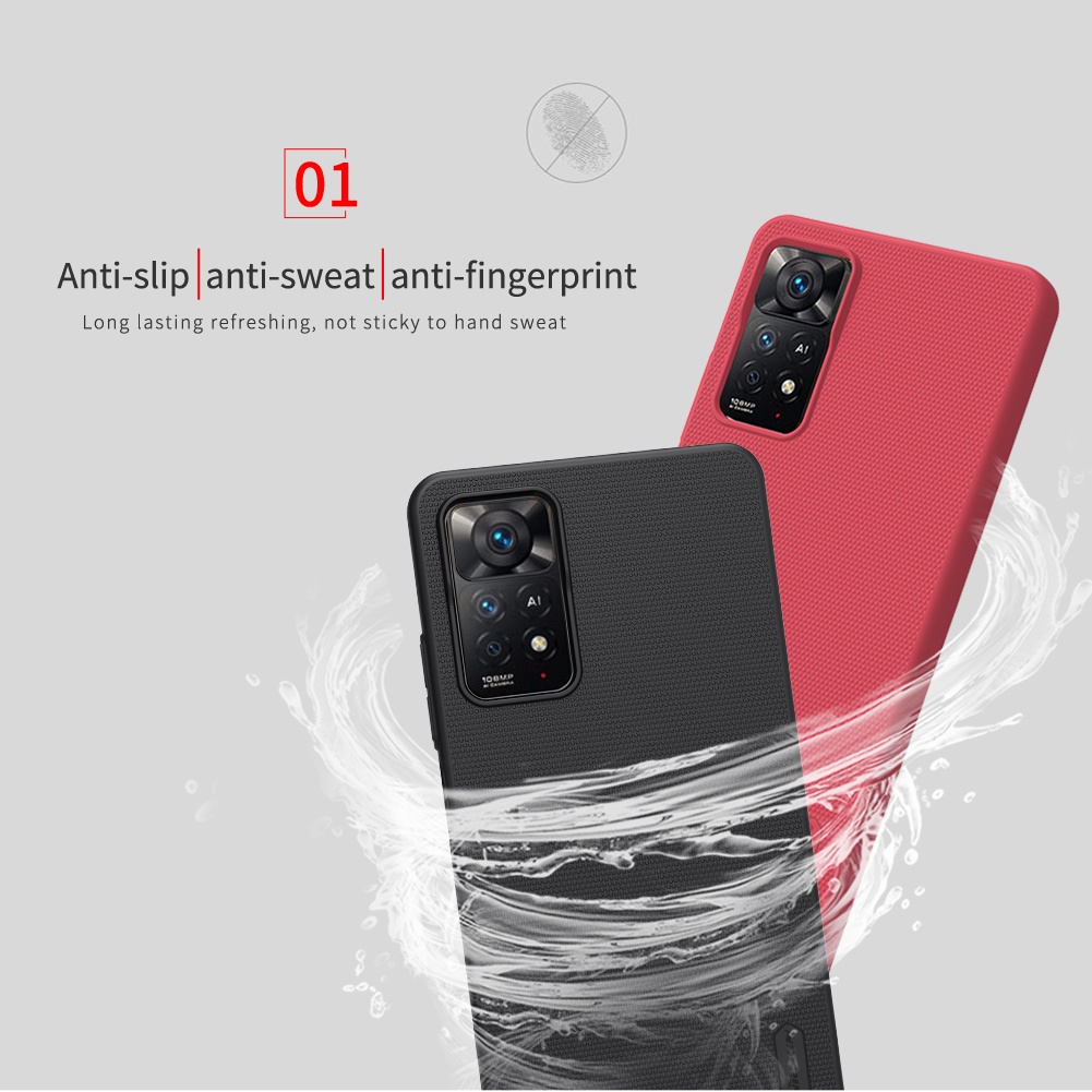 Ốp Điện Thoại Nillkin Bằng PC Cứng Nhám Chống Sốc / Vân Tay Cho Xiaomi Redmi Note 11 Pro 4G 5G