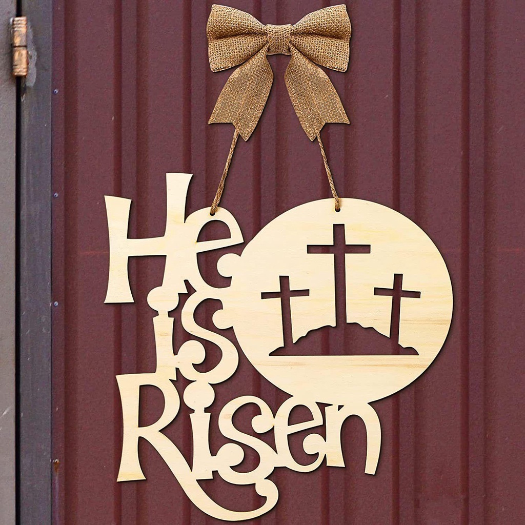 Biển Hiệu Treo Tường In Chữ He is Risen Độc Đáo Trang Trí Nhà Cửa