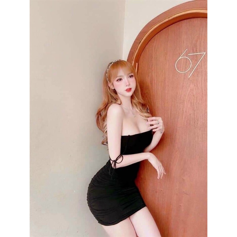 ĐẦM BODY HAI DÂY SỢI BÚN CỘT NƠ TRANG PHỤC DỰ TIỆC
