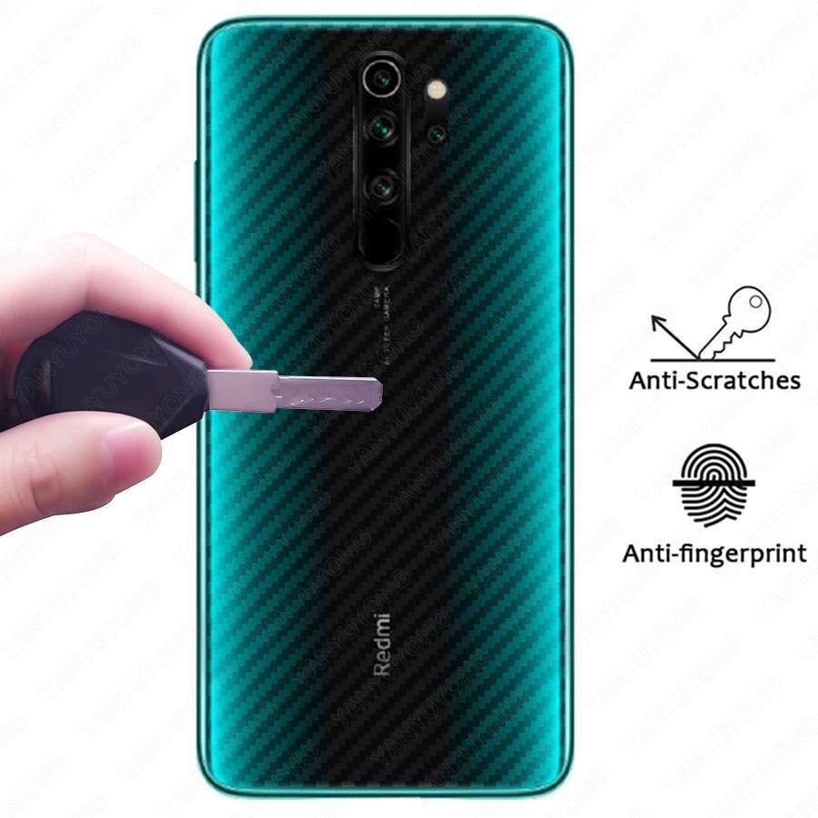 Set 2 Miếng Dán Sợi Carbon 3d Cho Xiaomi Mi Redmi Note 9s 9 7 8 Pro 9a 8a 9t 10t Poco X3 Nfc F1 F2 X2 K30