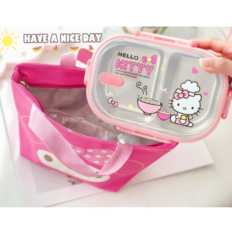 Túi Đựng Cơm Trưa Giữ Nhiệt Họa Tiết Hoạt Hình Kitty