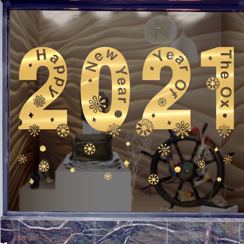 Decal trang trí tường : 2021 Ánh Vàng Cao Cấp 01