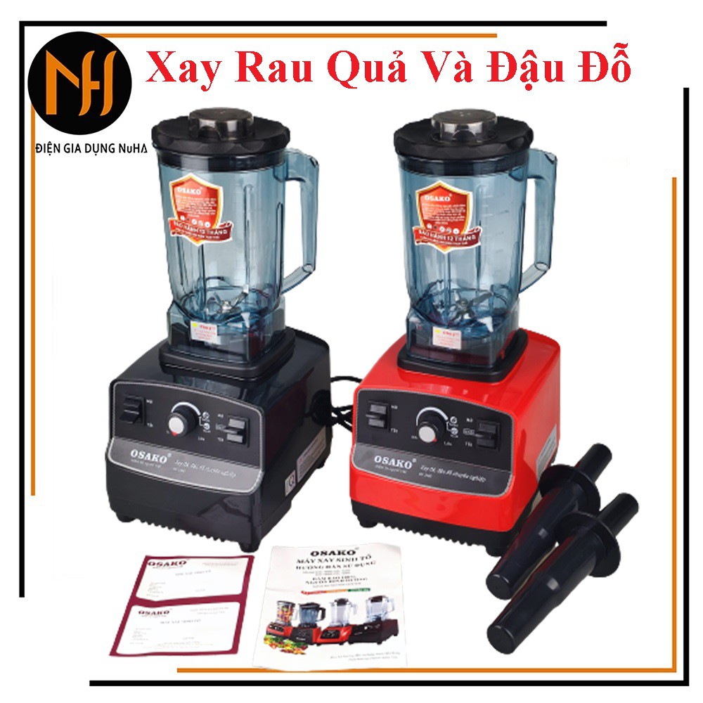 [BH 12THANG] Máy xay sinh tố 1450W Osako OS-1560 với cối nhựa kháng vỡ 2Lit, socket bọc cao su không bị mài mòn -NUHA