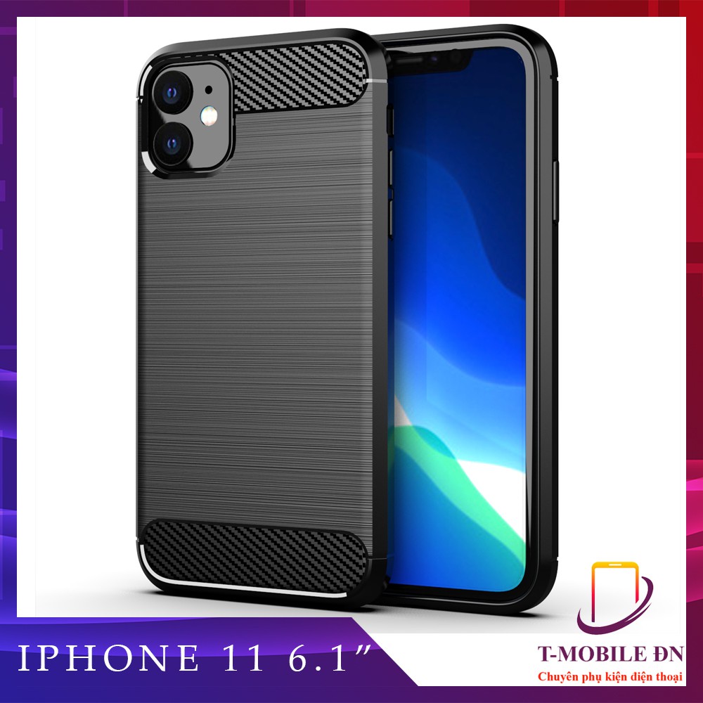Ốp lưng iPhone 11 / iPhone 11 Pro / iPhone 11 Pro Max Carbon phay xước chống sốc chống vân tay