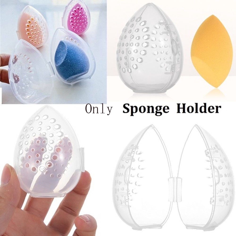 Hộp đựng mút trang điểm màu trong suốt tiện dụng