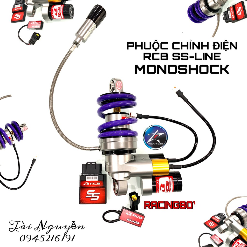 PHUỘC CHỈNH ĐIỆN RACINGBOY SS-LINE MONOSHOCK CHO Ex150/Ex155