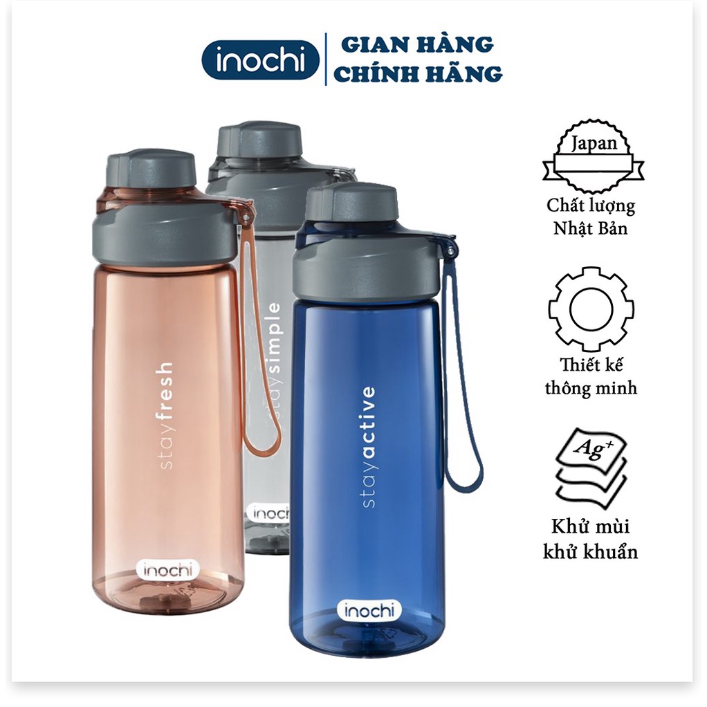 Bình nước - thể thao tập gym nhựa nguyên sinh kháng khuẩn Ag+ cao cấp Kita Boost 670ml BIN670