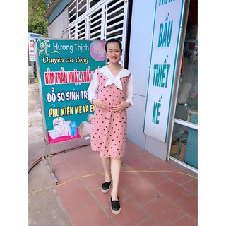váy bầu thiết kế chấm bi