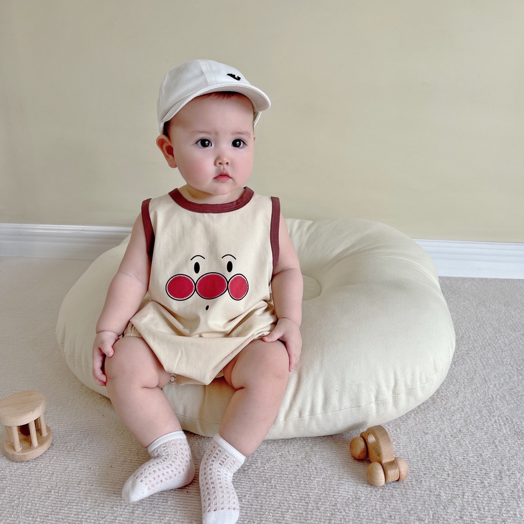 Áo Liền Quần Không Tay In Họa Tiết Hoạt Hình Thời Trang Mùa Hè Xinh Xắn Cho Bé