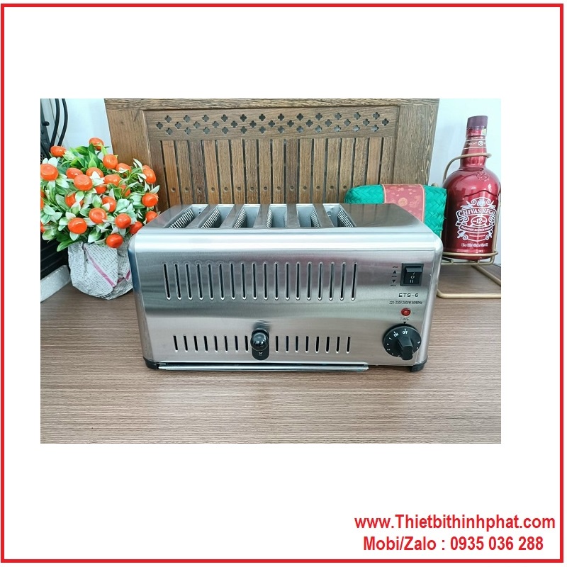 Máy nướng bánh mì Sandwich inox 6 ngăn